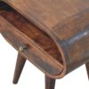 Circular Bedside Table With Open Slot - Walnut - Image 5