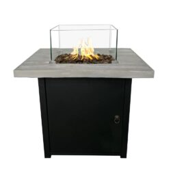 Reinforced - Propane Fire Pit Table - Black / Gray