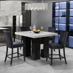 Mikha - Bar Table And Bar Stool - White