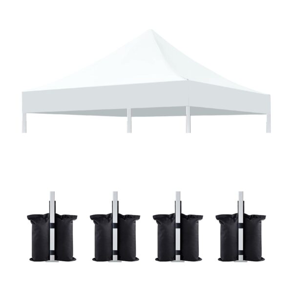 10 0 Ft Canopy Replacement Top With 4 Pack Weight Bags Pop Up Tent Cover Only Frame Not Included - White