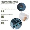 Bathroom Vanity With Ceramic Sink Combo, Frame Bathroom Storage Cabinet, Freestanding Vanity Set With 3 Drawers & Soft Closing Doors - Indigo - Image 7