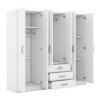 6 Doors Wardrobe Storage For Bedroom With Big Drawers - White - Image 6