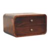 Curved Wall Mounted Bedside Table - Walnut - Image 9