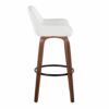 Daniella - Contemporary Fixed Height Barstool With Swivel And Round Footrest (Set of 2) - Walnut / White - Image 3