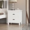 Versatile Solid Wood Night Stand With Drawers For Living Room And Bedroom - White - Image 2