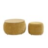 Round Storage Ottoman, 2 In 1 Function, End Table And Ottoman - Dark Yellow - Image 8