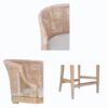 Handcrafted Rattan Counter Stool With Linen Upholstery - Natural Whitewash - Image 8