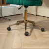 Velvet Home Office Desk Chair, Modern Cute Computer Chair, Wheels Swivel Height Adjustable Task Chair - Emerald - Image 12