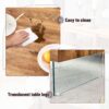 Style Square Coffee Table With Tempered Glass Legs Density Board Sticker - Natural Wood / Transparent - Image 6