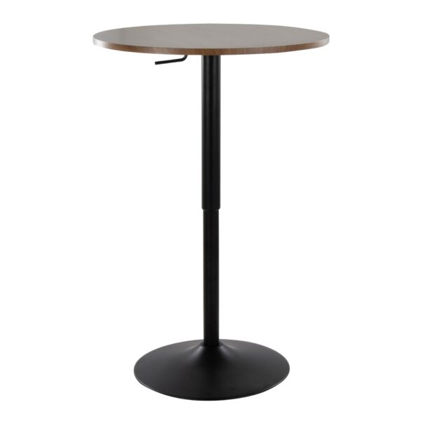Elia - Contemporary Adjustable Bar Table - Black / Walnut