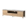 Modern TV Stand With LED Lights Entertainment Center TV Cabinet With Storage For Up To 75" For Gaming Living Room Bedroom - Natural Wood Wash - Image 5