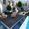 Zz Style Patio Deck Tiles, Diy Module Interlocking Decking Tiles Floor Tile Outdoor And Indoor, Easy And Quick Installation Court Tiles For Porch Poolside Balcony Backyard 44 Pieces - Dark Gray - Image 2