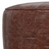 Connor - Round Coffee Table Pouf - Distressed Brown - Image 5