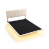 Queen Size Upholstered Bed With Sensor Light And Headboard, Floating Platform Bed - Beige - Image 3