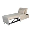 Versatile Folding Ottoman Sofa Bed Wood Multifunctional Space Saver - Beige - Image 9