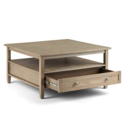 Warm Shaker - Square Coffee Table - Distressed Gray