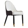 Modern Sponge-Filled Dining Chair, Solid Wood Metal Legs, Suitable For Restaurants, Living Rooms And Rooms- (Set of 2) - Dark Brown / White - Image 9