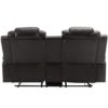 3 Pieces Recliner Sofa Sets Home Theater Seating Manual Recliner Chair With Center Console And Led Light Strip For Living Room - Brown - Image 21