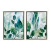Framed Printed Acrylic Decorative Wall Art, Wall Decor For Living Room (Set of 2) - White / Green - Image 2