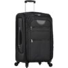 Softside Luggage Expandable 3 Piece Set Suitcase Upright Spinner Softshell Lightweight Luggage Travel Set - Black - Image 18