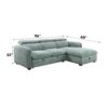 Zavala - Chenille Sectional Sofa With Sleeper & Storage - Light Green - Image 10