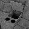 Kalen - Chenille Sofa With Drop Down Table - Gray - Image 8