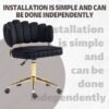 Modern Home Office Desk Chair With Adjustable Height And Swivel Wheels - Black - Image 7