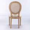 French Style Solid Wood Frame Antique Painting Linen Fabric Rattan Back Dining Chair (Set of 2) - Cream / Beige - Image 6
