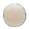 Diamond - Handcrafted Fabric Cylindrical Pouf - White / Teal - Image 5