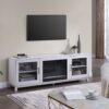 Summit - TV Stand Console With Fireplace - White Walnut Finish - Image 13