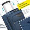 Softside Luggage Expandable 3 Piece Set Suitcase Upright Spinner Softshell Lightweight Luggage Travel Set - Dark Blue - Image 7