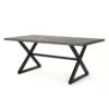 Rolando - Outdoor Aluminum Dining Table With Steel Frame - Gray / Black - Image 7
