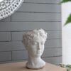 Greek Style Cement Head Planter Indoor Outdoor Home, Garden Decor - Gray - Image 7