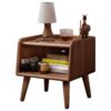 Bedside Cabinet, Modern Simple Nightstands European Beech - Brown - Image 4