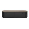 Modern Minimalist TV Stand For TVs Up To 80", Entertainment Center With 3 Drawers And 1 Shelf, Metal Handles And 2 Cabinets For Living Room - Black - Image 26
