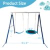 Kids Metal Swing Set For Backyard Outdoor Playground Two Functional Swing Set For Kids Outdoor Equipment - Antique Blue - Image 7