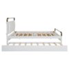 Queen Size Storage Platform Bed, With 2 Big Drawers, Twin Long Size Trundle - White - Image 9