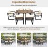 7 Pieces Outdoor Dining Set Patio Dining Table And Chair Set With And Removable Cushions For Patio, Backyard, Garden - Beige - Image 7