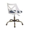 Charlotte - Farmhouse Task Chair - Antique Copper / White / Blue - Image 3