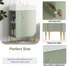 Bathroom Vanity, Combo Cabinet, Bathroom Storage Cabinet, Single Ceramic Sink, Left Side Storage - Green - Image 6