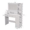 40.95" Newly Designed Smart Mirror Dressing Table With Drawers And Storage Cabinet, Dressing Table With Dressing Pad For Bedroom, Dressing Room - White - Image 20