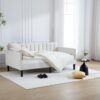 Elena - Twin Boucle Upholstered Daybed, Ribbed Tufted Backrest - Ivory - Image 8