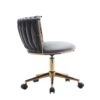 Office Desk Chair, Upholstered Home Office Desk Chairs With Adjustable Swivel Wheels, Ergonomic Office Chair For Living Room, Bedroom, Office, Vanity Study - Dark Gray - Image 7
