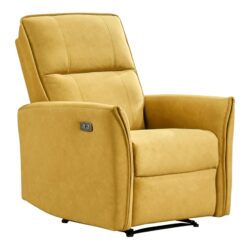 Asheville - Suede Recliner Chair - Dark Yellow