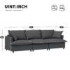 3 Seat Sofa Module For Modular Sectional Wide Seat Cloud Couch With Throw Pillows Upholstered - Gray - Image 8