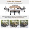 7 Pieces Outdoor Dining Set Patio Dining Table And Chair Set With And Removable Cushions For Patio, Backyard, Garden - Gray - Image 8