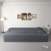 Modern Floor Sofa, With 2 Pillows, Convertible Teddy Fabric Foam Filled Bed, Full Size Folding Mattress, Suitable For Living Room Guest Room, Game Room - Gray - Image 8