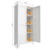 2 Shapely Doors Cabinet With Lock, Metal Storage Cabinet With Doors And Adjustable Shelves, For Bedroom, Living Room, Kitchen - Beige - Image 3