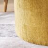 Classic Chenille Storage Ottoman Set With Drum Shaped Stool And Panel - Dark Yellow - Image 9
