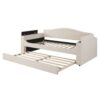 Twin Size Upholstered Daybed With Storage Armrests, Trundle And Latest Integrated Bluetooth Audio System - Beige - Image 4
